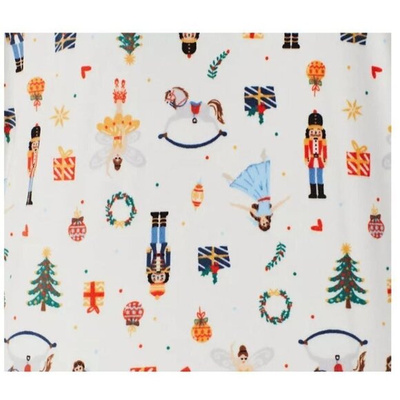 Cuddl Duds Womens Cream Nutcracker Velour V Neck Pajamas 2 Pc Set Plus Sz 2X New - Picture 7 of 8